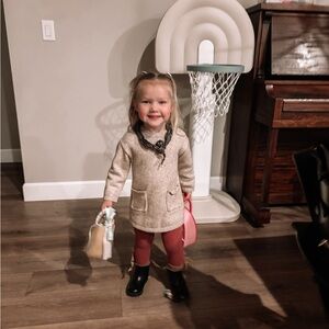 Children's Beige Knit Sweater Dress - Kids Accessories